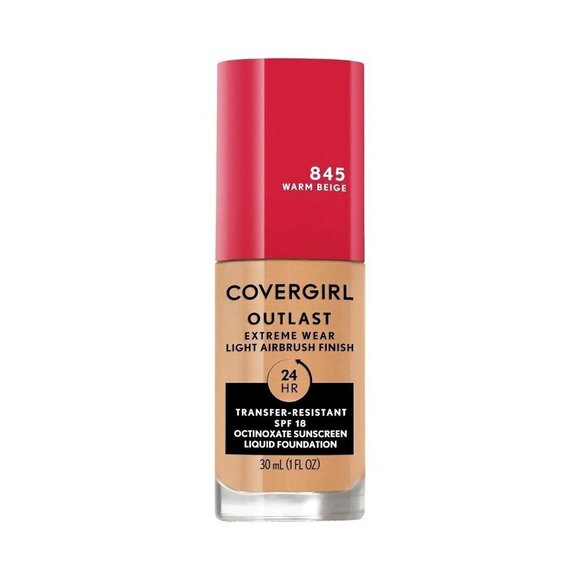COVERGIRL Outlast Extreme Wear 3-In-1 Foundation 845 Warm Beige 1 Fl Oz - Picture 1 of 6
